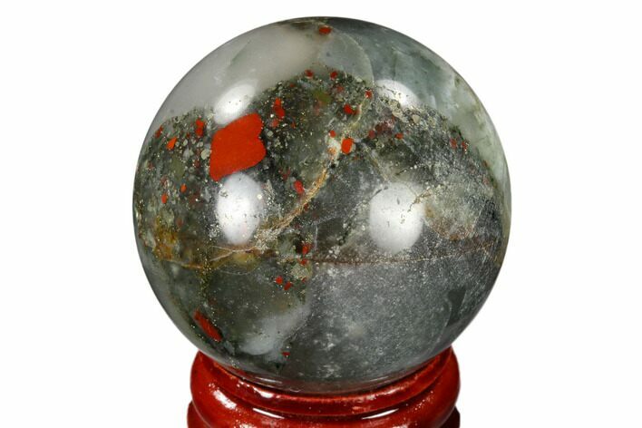 Polished Bloodstone (Heliotrope) Sphere #116196